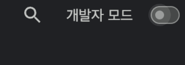 개발자모드 켜기